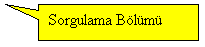 Rectangular Callout: Sorgulama B�l�m�